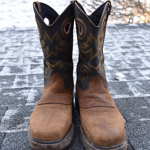 Georgia Boot Carbo-Tec 11" Steel Toe Pull on Cowboy Work boot Zipper Mens 8W - Picture 7 of 11